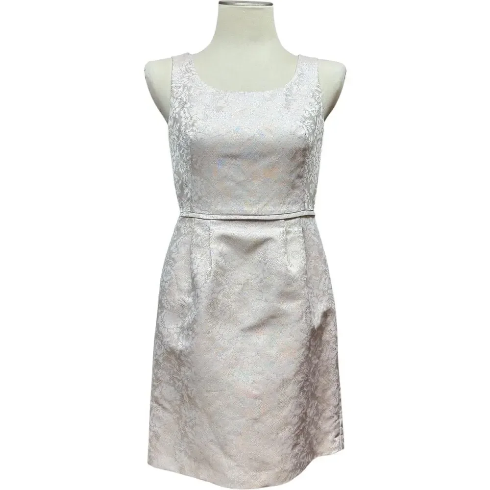 Tahari ASL Jacquard Brocade 2-Piece Jacket Dress Pink Metallic 4P - Picture 5 of 9